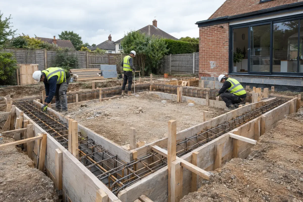 Construction work for foundations and groundworks